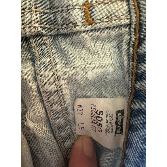 VTG Levi’s 505 Denim Shorts W32 Regular Fit USA Made 90's Jorts Light Mens Jeans - Picture 6 of 9